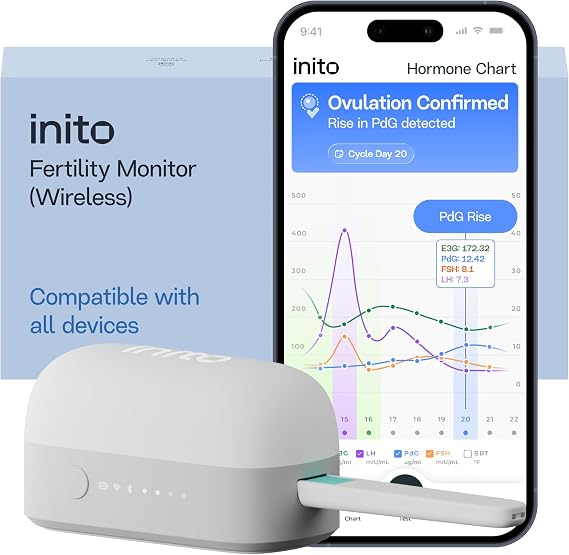 Inito Fertility Monitor & Hormone Tracker for Women | Track and Confirm Ovulation | Measures Estrogen, LH, PdG, FSH |Includes 15 Strips + Free app (Compatible with All Phones)