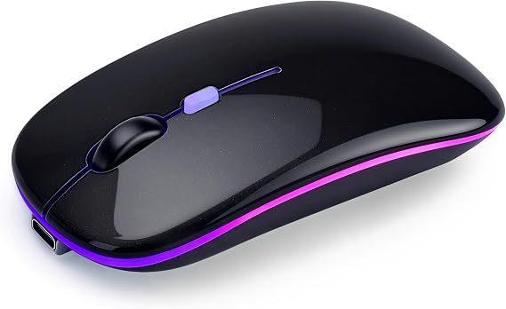 Wireless Bluetooth Mouse, Rechargeable Computer Mouse, Black