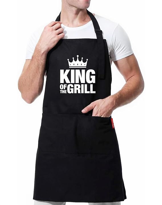 Grilling Gifts for Men - King of the Grill - Gifts for Men Fathers Day Birthday - Grilling Aprons for Men Husband Boyfriend Brother - Cooking BBQ Aprons Gifts for Him, Kitchen Chef Gifts