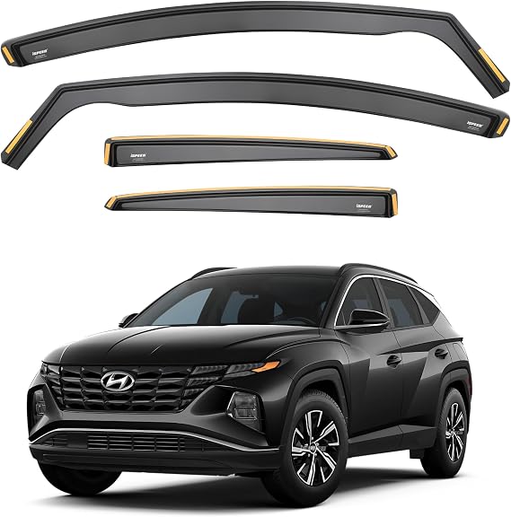 ISPEED Wind Deflectors for HYUNDAI TUCSON MK4 2020-2026 5 Door SUV 4pc Set - Keep Your Car Ventilated In Rain - Reduce Wind Turbulence - Tinted In-Channel Type