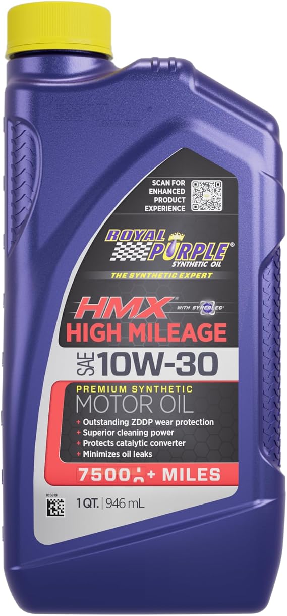 Royal Purple 11746 HMX SAE 10W-30 High-Mileage Synthetic Motor Oil - 1 Quart