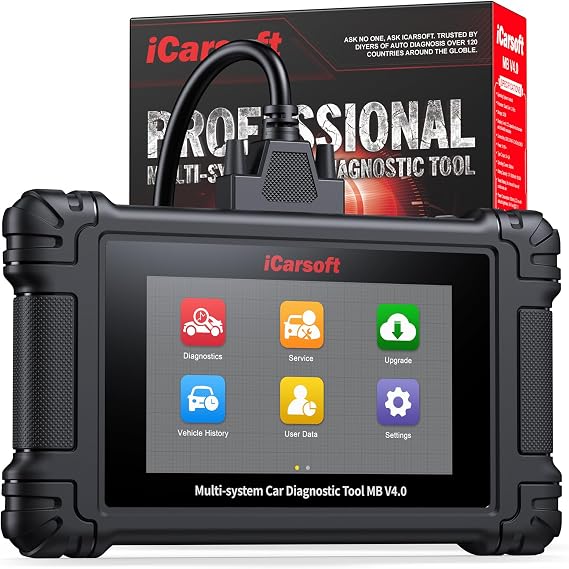 iCarsoft MB V4.0 Bidirectional Diagnostic Tool for Benz/Sprinter/Smart + 2 Optional Brand Packs, Full System OBD2 Scanner with 41 Services for Merce.des, Active Test, Auto VIN, Lifetime Fr-ee Update