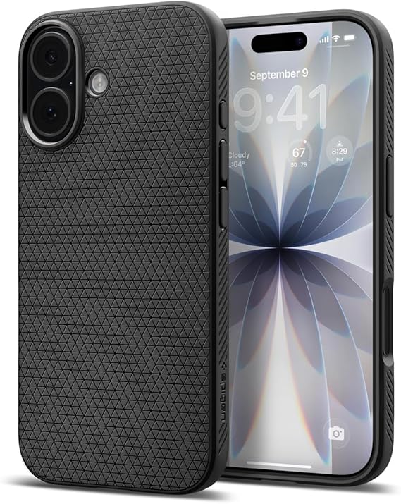 Spigen iPhone 17 ile Uyumlu Kılıf Liquid Air Kaymaz Dokulu Yüzey Siyah Kapak - ACS09977 (Spigen TR Garantili)