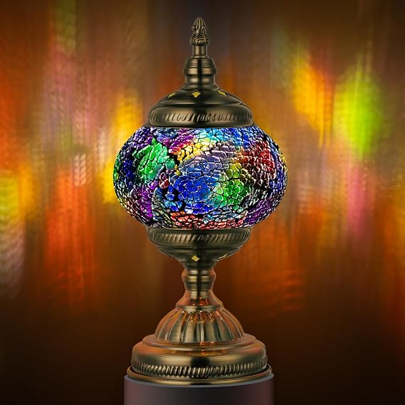 Marrakech Turkish Mosaic Lamp Stained Glass Table Lamp with Tiffany Style