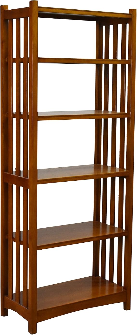 Crafters and Weavers Mission Spindle Side 4 Shelf Bookcase - Michael's Cherry (MC1)