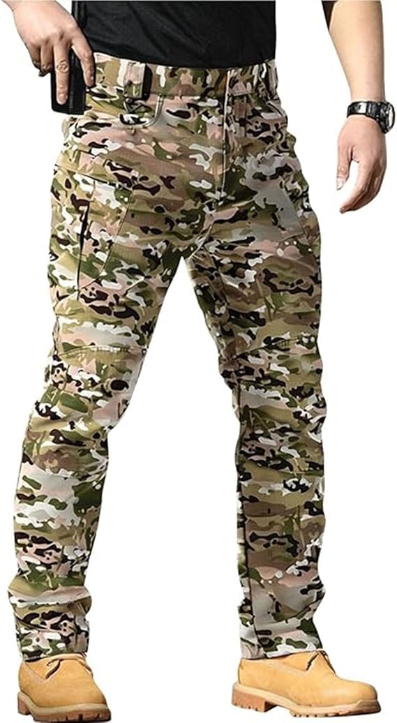 Resistant Cargo Tactical Pants,Ripstop Cargo Pants for Men Lightweight Water Proof Tactical Pants