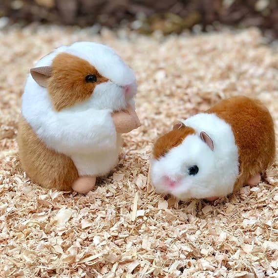 Auswella Plush Sitting and Standing Plush Hamsters - Both Included
