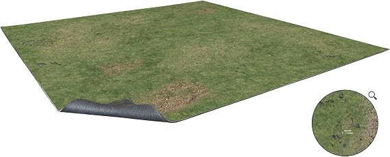 Battle Systems Grassy Fields Gaming Mat 2x2 Gridded Playmat w/ 1" Grid for RPGs and Miniature Games