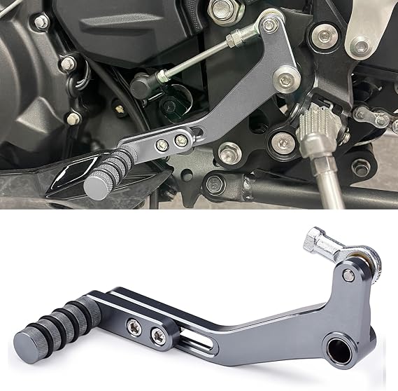 Motorcycle Accessories Shifter Pedal Toe Pegs Left Gear Shift Lever Compatible with Kawasaki Ninja 400 Z400 Ninja 500 Z500 (Gray)