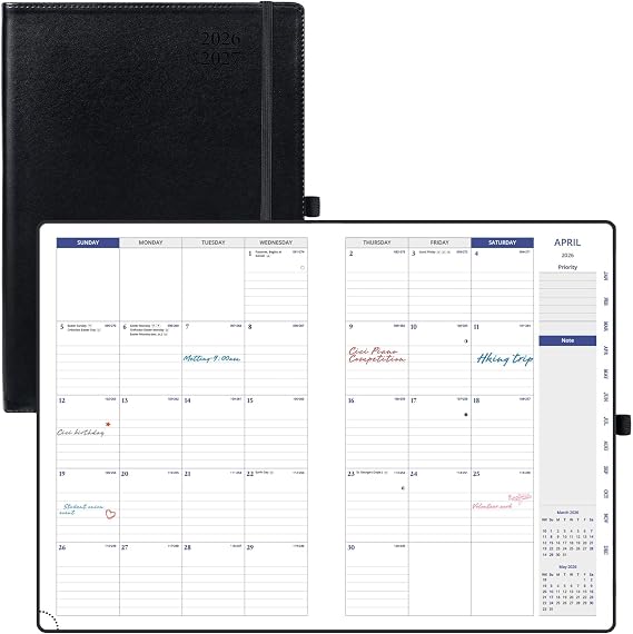 POPRUN Monthly Planner 2026-2027, 8.25" x 11.75" 16 Month Calendar Book