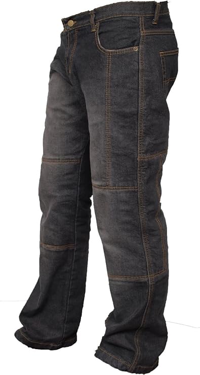 Mens Riding Motorcycle Pants Armored Motorbike Jeans with Aramid Protective Lining Adventure Touring Biker Pant Black