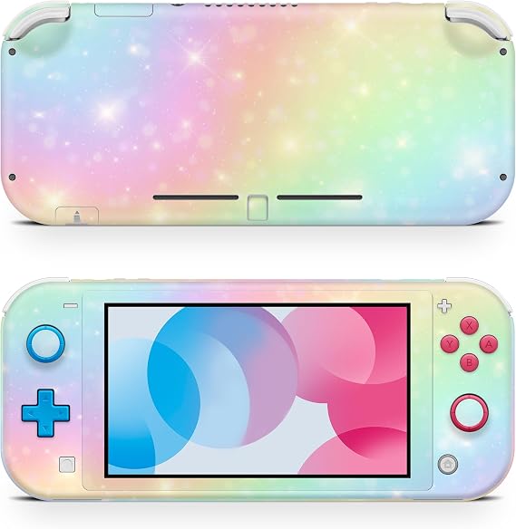 ZOOMHITSKINS Skin Compatible with Switch Lite, Rainbow Spark Magic Cute Pattern, Durable 3M Vinyl Decal Wrap, Bubble-Free, Made in USA