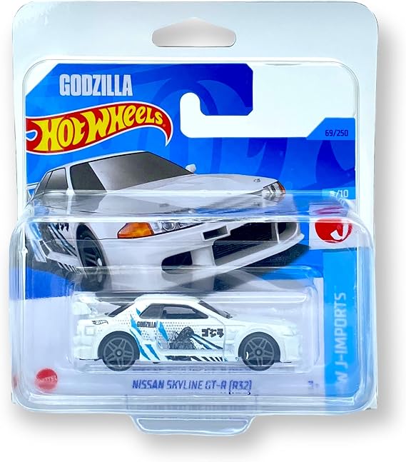 Hot Wheels Nissan Skyline GT-R (R32) (White (Godzilla)) 5/10 HW J-Imports 2023-69/250 (Short Card) -  IN A KLAS CAR KEEPER PROTECTIVE COLLECTORS CASE - HKJ13