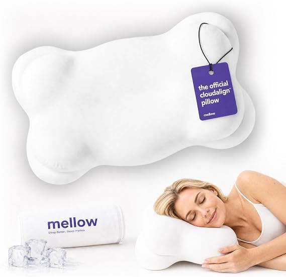 Mellow CloudAlign Memory Foam Pillow for Neck & Shoulder Support, High