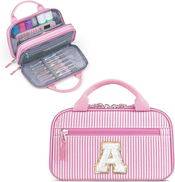 YOOLIFE Pencil Case for Girls Kids, Pink Pencil Pouch Pen Case, Birthday Gifts for 6 7 8 9 10 11 12 13 Year Old Girls Daughter, Pink A