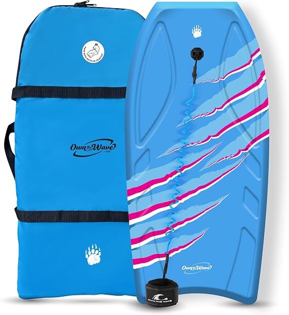 BPS PRO Claw Strike Bodyboard Set for All Wave Conditions Lightweight BodyBoards for Beach with Leash EPS Core HDPE Slick Bottom IXPE Deck  with Carry Bag Made from Recycled Plastics
