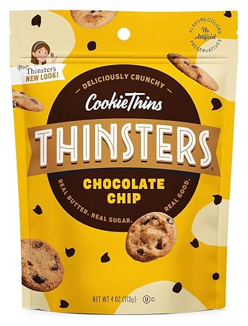 Thinsters Cookies, Chocolate Chip Cookie Thins, 4 Ounce Bag