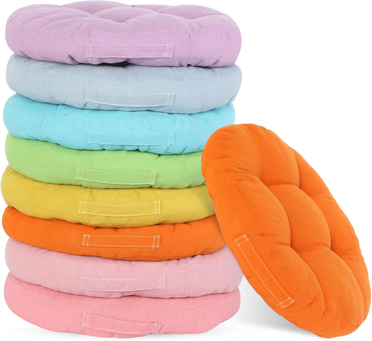 Gerrii 8 Pieces Floor Cushions for Kids Classroom Flexible Floor Seating Cushions Floor Pillows for Home School Kindergarten Daycare Nursery Bright Color,Round