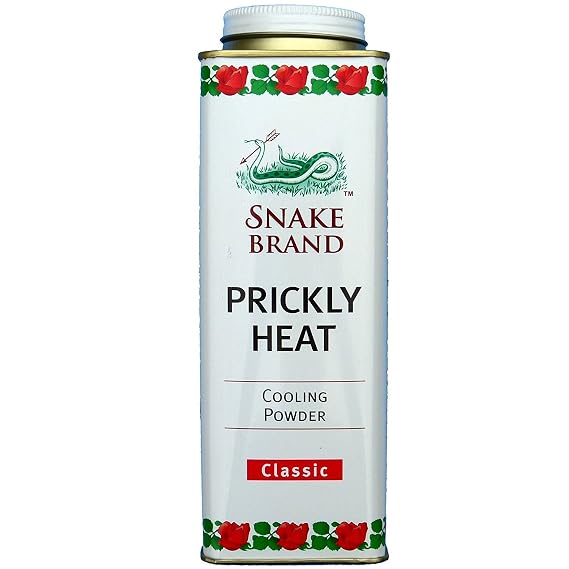 Prickly Heat Powder Snake Brand (280 Grams); Original Cool Body Powder for Sport Girl and Men/ Summer Hot Weather Powder