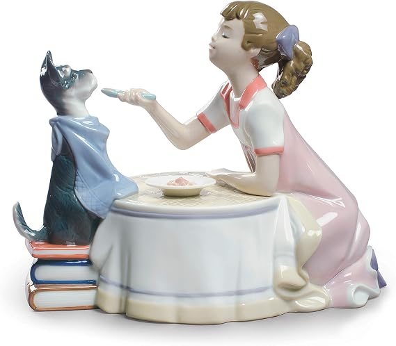 LLADRO Tea Time Girl Figurine. Porcelain Girl Figure.