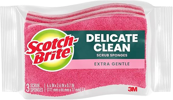 Scotch-Brite Delicate Clean Non-Scratch Scrub Sponge, 3 Pack