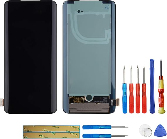 New Fluid AMOLED LCD Display Compatible with OnePlus 7 Pro/OnePlus 7T Pro LCD Touch Screen Display with Upgraded Repair Tools Kit-Black