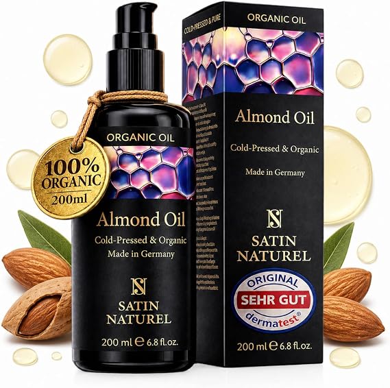 Satin Naturel Cold-Pressed Organic Sweet Almond Oil 200 ml