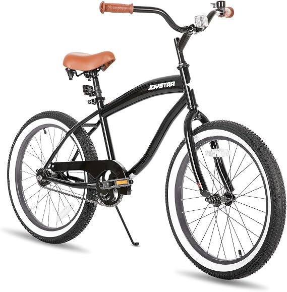 JOYSTAR Beach Cruiser Bike, 20/24/26 Inch Sizes, Perfect for Casual Rides, Ergonomic Upright Design, Single Speed, Simple Coaster Brake