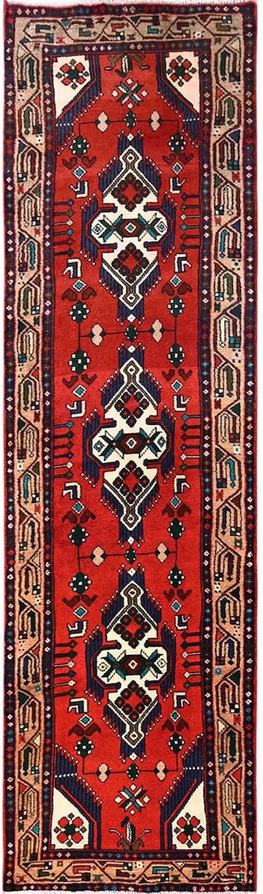Hand Knotted Crimson Red Pure Wool Runner Rug, 2'6"x9'6", Traditional Persian Style Hallway Carpet 