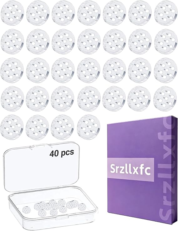 40 Pack 8mm High Borosilicate Glass Screens Filter Set Premium Quality Durable Reusable Easy Clean 7 Hole Honeycomb Design