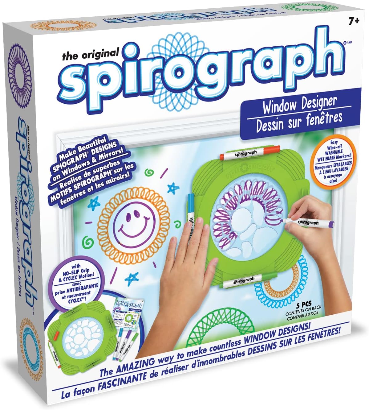 Spirograph スピログラフ ウィンドウデザイナー アート&クラフトキット 子供用 窓と鏡のデザイン お手入れ簡単 7歳以上