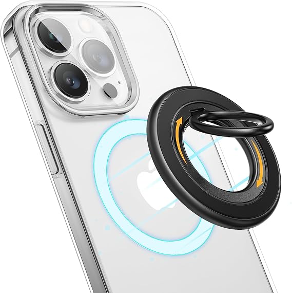 andobil Upgraded Magnetic Phone Grip for MagSafe [Ultra Stable & Dual Magnet] Magnetic Phone Ring Holder, 360 Finger Ring Kickstand Compatible with iPhone 16 Pro Max 15 14 13 12 MagSafe Accessories