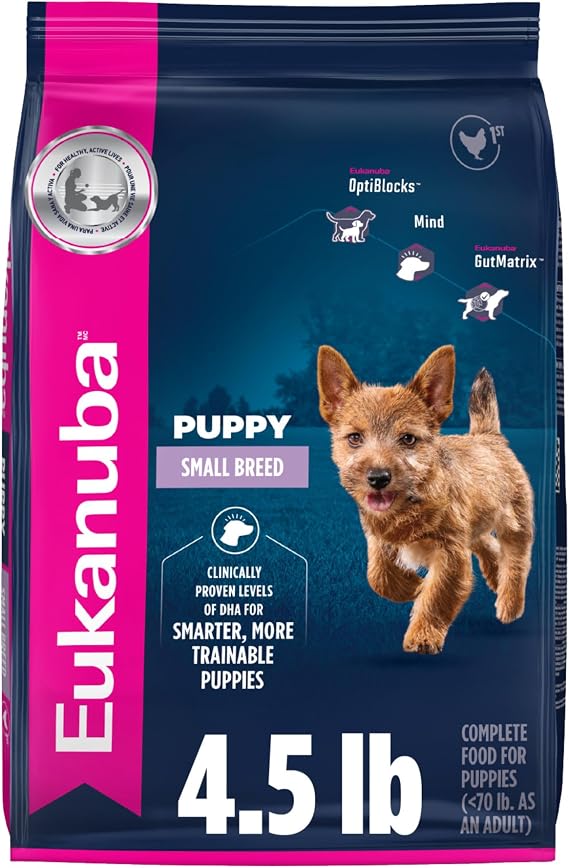 Eukanuba Small Breed Puppy Dry Dog Food, 4.5 lb Bag