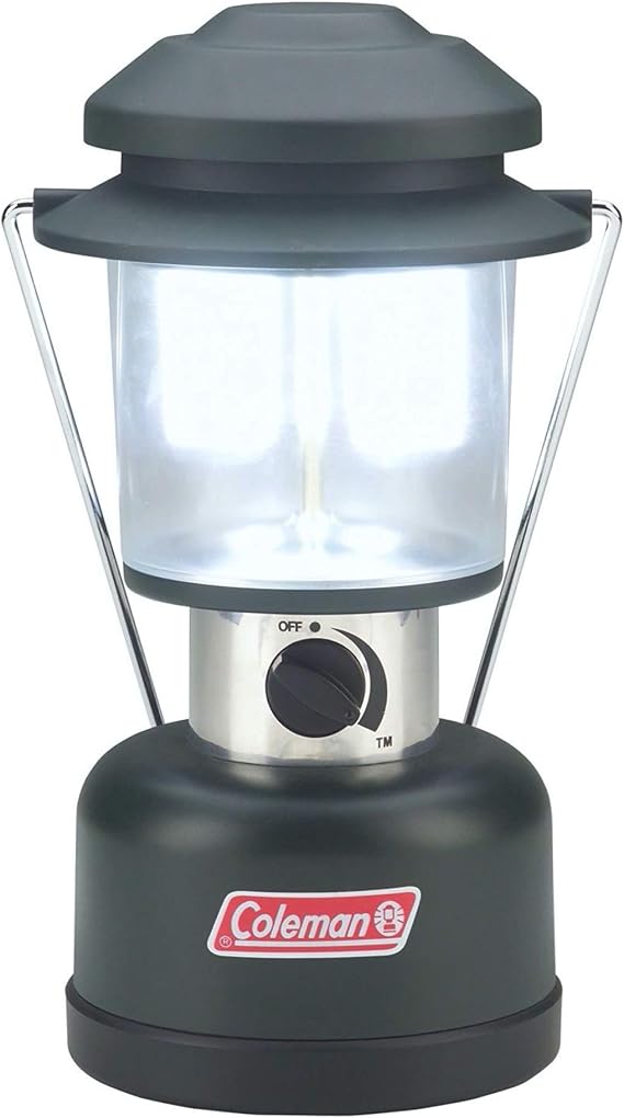 Coleman 390 Lumens Twin LED Lantern, 4 Lifetime LED Bulbs Provide Efficient & Energy-Saving Light, Customizable Brightness Settings & Water-Resistant Design
