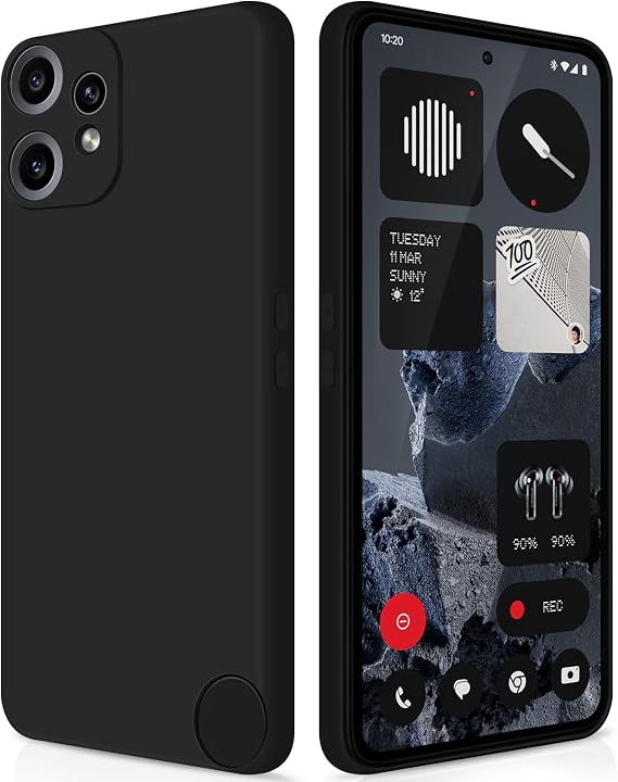 GiiYoon Case Compatible with Nothing CMF Phone 2 Pro, Silky-Soft Touch Full-Body Protective Phone Silicone Case, Shockproof Cover with Microfiber Lining, Black