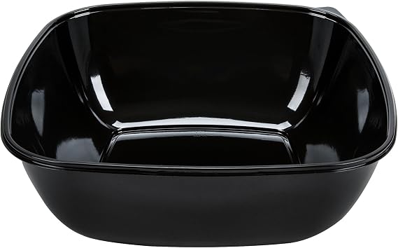 Sabert 320 oz/20 lb Black, PET Plastic Large Square Thermo-formed Catering Serving Bowl | 25/Case