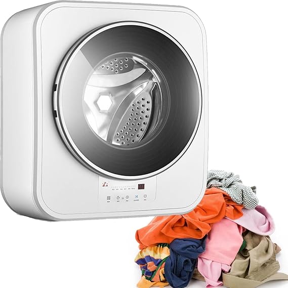 Mini Wall Mounted Washing Machine with Hot Air Dryer, 3kg Capacity Full-Automatic Underwear Socks Washer, High Temperature Boiling, 15 Minutes Quick Wash