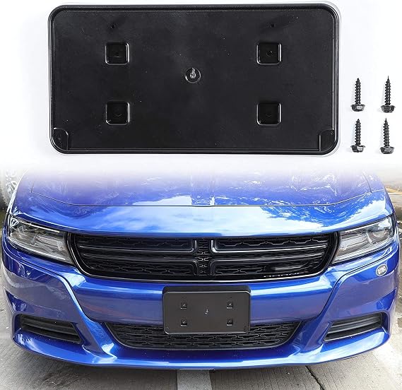 Voodonala for Charger Front License Plate Frame Mounting Bracket Number Plate Holder for 2015-2026+ Dodge Charger Exterior Accessories Black