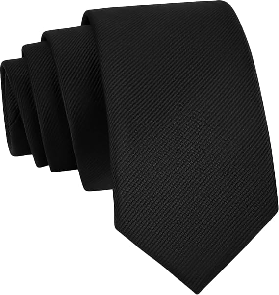 WOXVM Men's Ties Classic Solid Pure Color 3.15" (8CM) Mens Necktie, Premium Formal Black Ties For Men Business Wedding Party