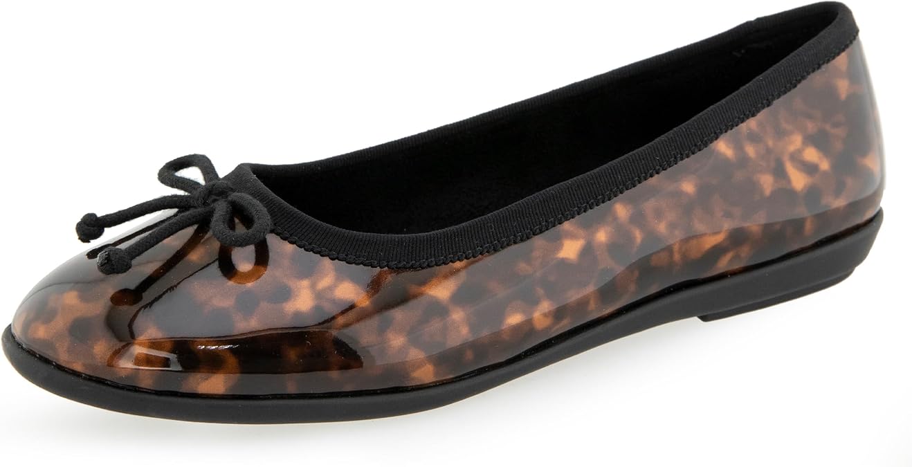Aerosoles Women's Homebet Ballet Flat, Java Tortoise Patent, 9M