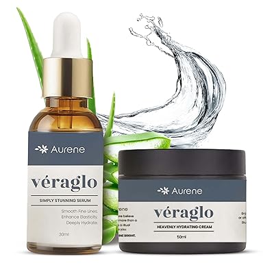 Veraglo Retinol Serum & Face Cream Set Anti Aging Skin Care with Hyaluronic Acid & Collagen Moisturizer & Serum for Wrinkles, Fine Lines & Dark Circles