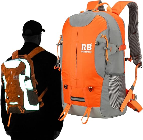 Reflective Motorcycle Backpack. Lightweight 35L sport Backpack for motorcycle, bike riders, Commuter essential