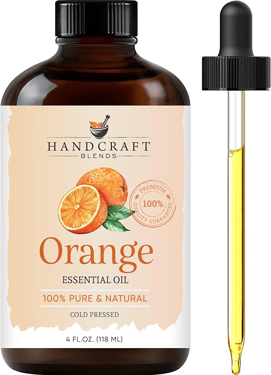 Handcraft Blends Orange Essential Oil Huge 4 Fl Oz 100% Pure and Natural Premium Grade Essential Oil for Diffuser and Aromatherapy, Skin, Massage, Candle and Soap Making Fragrance