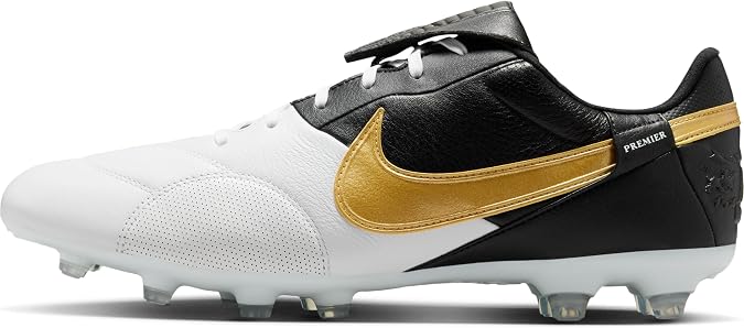 Nike Men's Premier 3 FG Low-Top Football Boots, White Metallic Gold Black, 10 UK