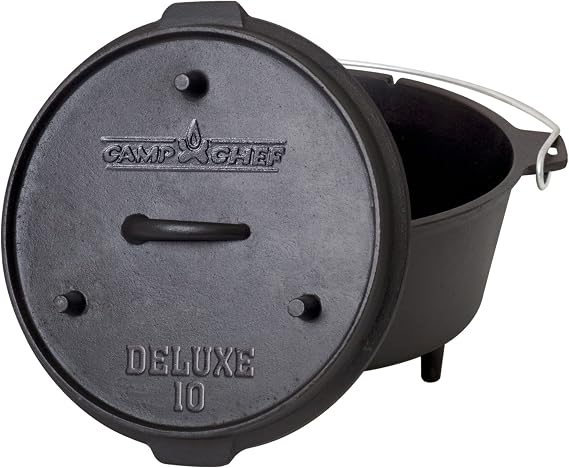 Camp Chef Cast Iron Dutch Oven, Pre-Seasoned, 6 qt