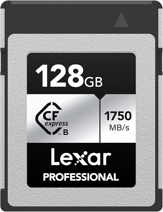Lexar 128GB CFexpress Type B Silver 2.0 Card, 1750/1300 MB/s, 8K Video