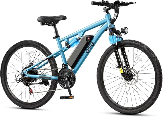 Qlife Racer Electric Bike for Adults - 21-Speed Mountain Lightweight Ebike with Peak 1000W Brushless Motor,48V 375Wh Removable Battery,26X2.1 Tire Step Over E-MTB,Up to 40 Miles Range