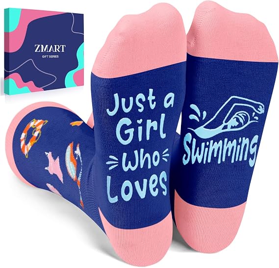 Zmart Funny Socks - Cheerleader Tennis Swimming Hiking Running Gifts for Girls