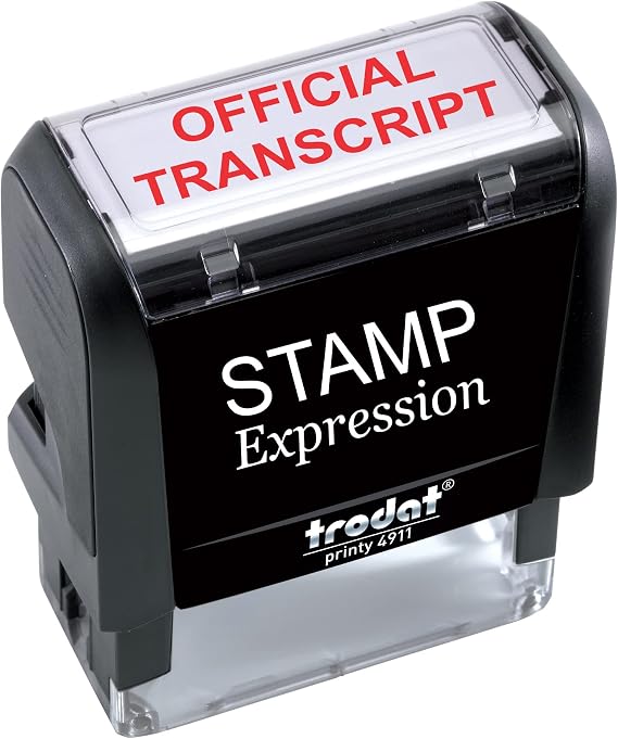 StampExpression - Official Transcript Office Self Inking Rubber Stamp - Red Ink (A-5757)