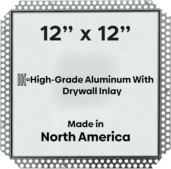 Best 12" x 12" Drywall Inlay Access Panel - Flush Aluminum Access Door with 5/8" Drywall Insert, Mud-in Flange, Welded Frame, Removable Hatch, Touch Latches, BA-IVHDF